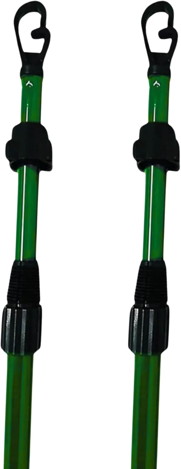 2.4m Washing Line Prop (Pack of 2) G-Shaped Hook with Twist & Lock | Extendable Heavy-Duty Pole for Laundry Drying | Durable & Adjustable Outdoor Clothesline Support (Multicolor)