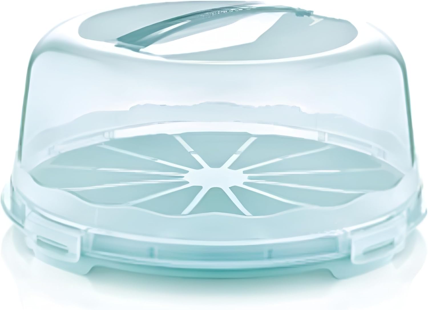 Round Cake Box Pastry Carrier with Lid & 4 Locking Clips | Plastic Cake Box Handheld Transparent Container for Cakes, Cookies, Fruits, Cupcakes | 30 x 15cm Durable Food Storage Box