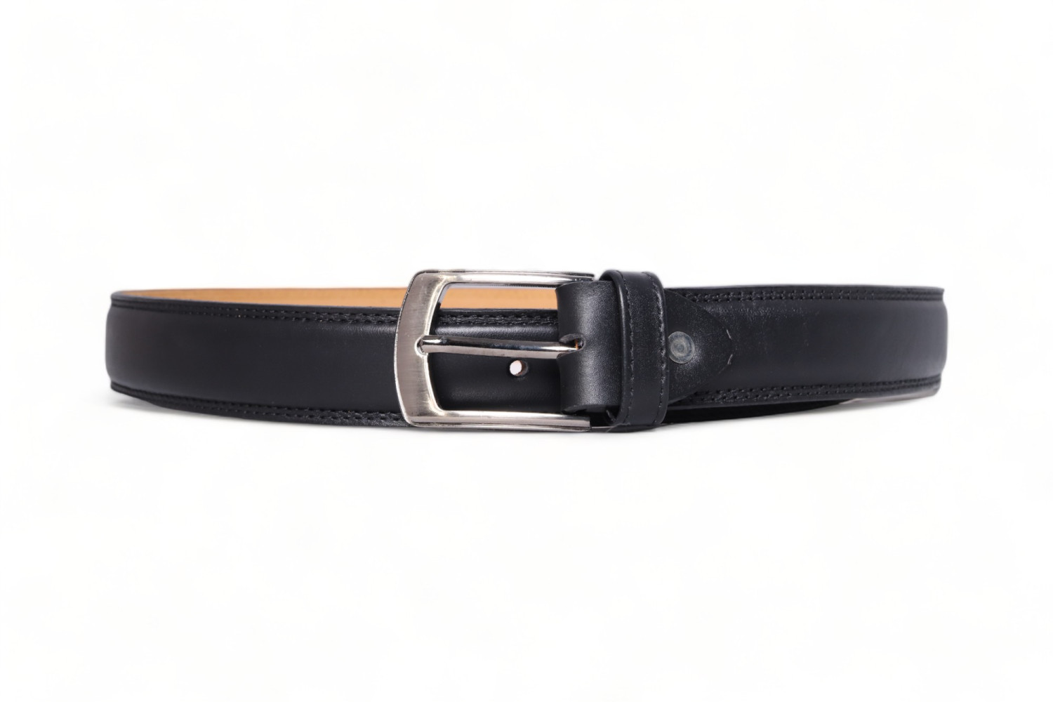 Handmade Mens black leather belt