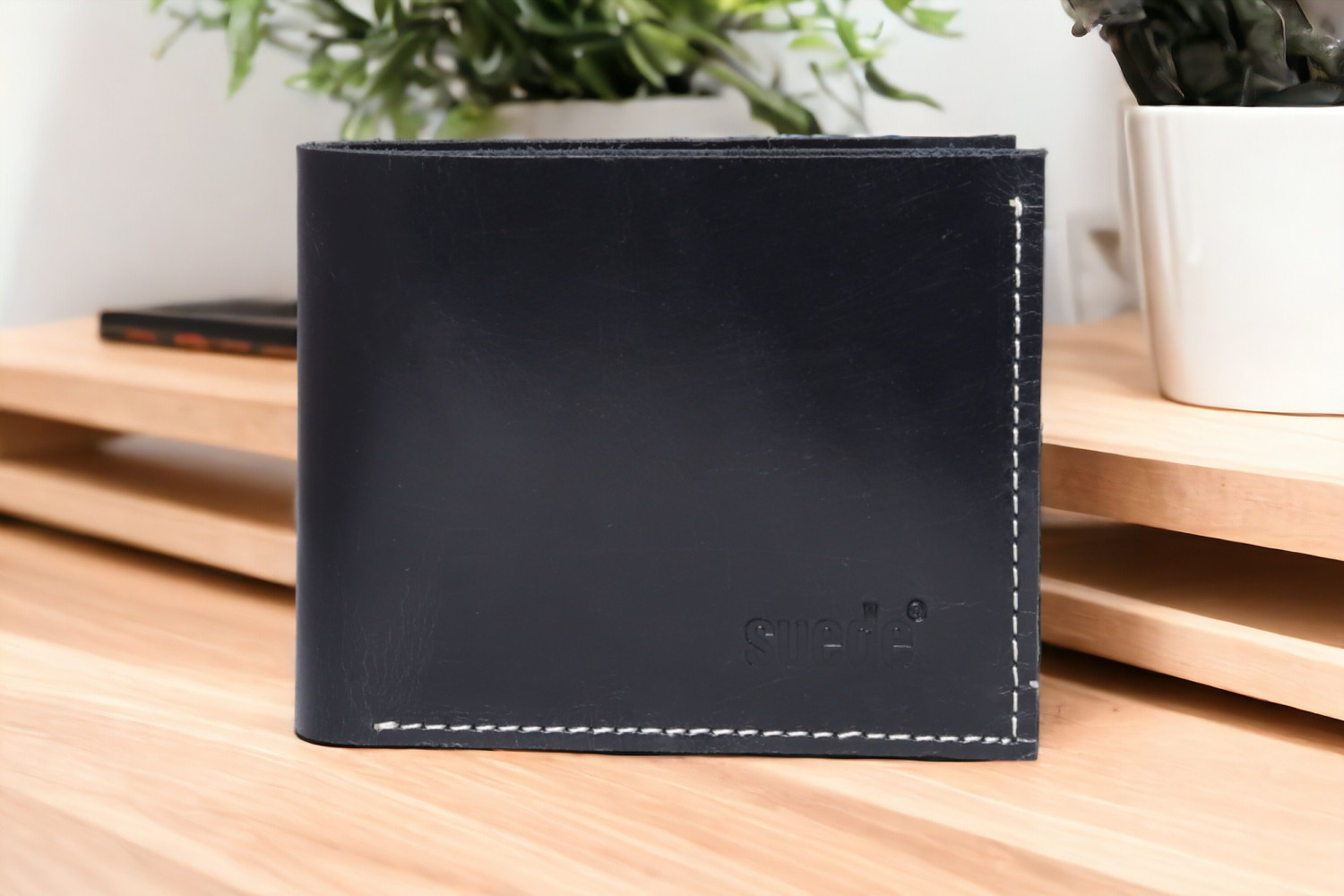 Mens Leather wallet handmade Black